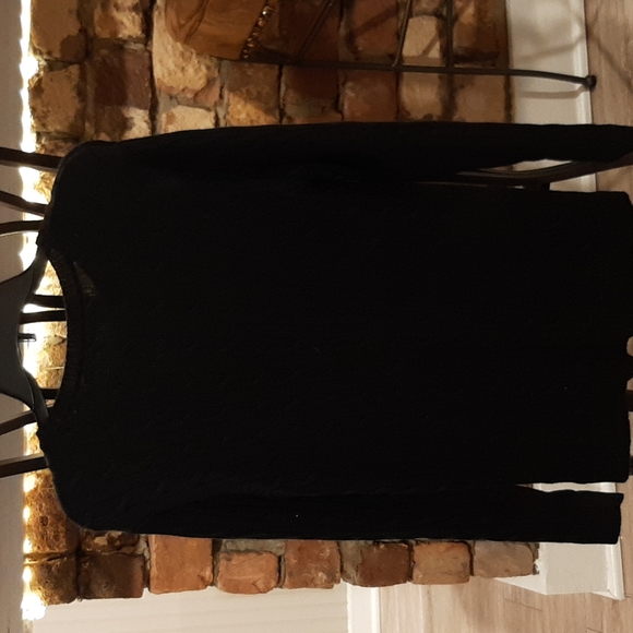 Women's Lauren Ralph Lauren Cable Knit Sweater Size M With Black Embellished - Picture 2 of 10